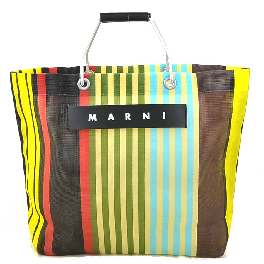 マルニ MARNI ハンドバッグ トートバッグ フラワーカフェ ナイロン/アルミ/レザー マルチカラー レディース h31032j