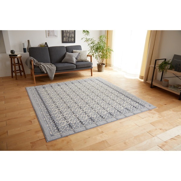 スミノエ 防炎 防ダニ ラグ ウールスノー 130190cm ブルー メーカー直送 16,000円