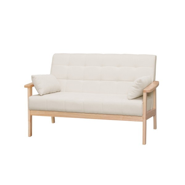 WFS-2S オフホワイト 2人掛けウッドフレームソファ メーカー直送