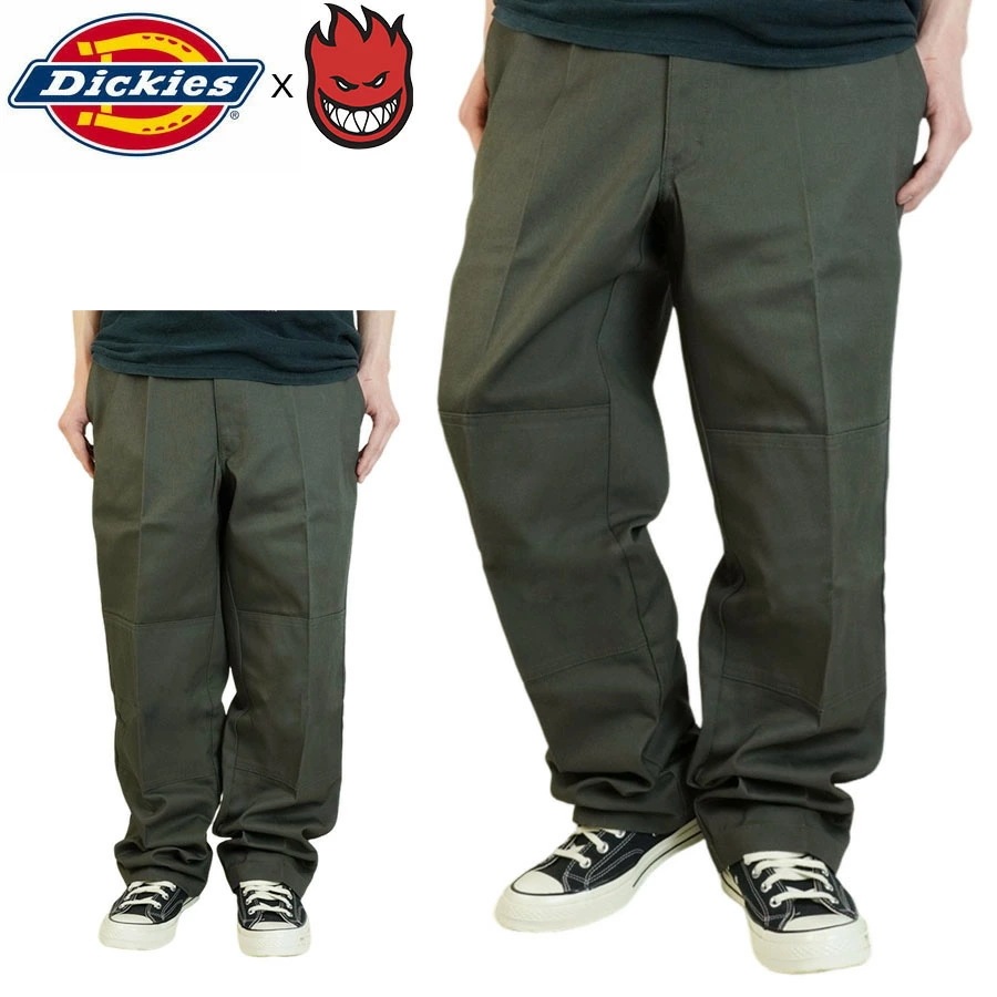 DICKIES x SPITFIRE ディッキーズ x スピットファイアメンズ パンツ スピットファイヤーDOUBLE KNEE PANT ダブルニーパンツOLIVEG