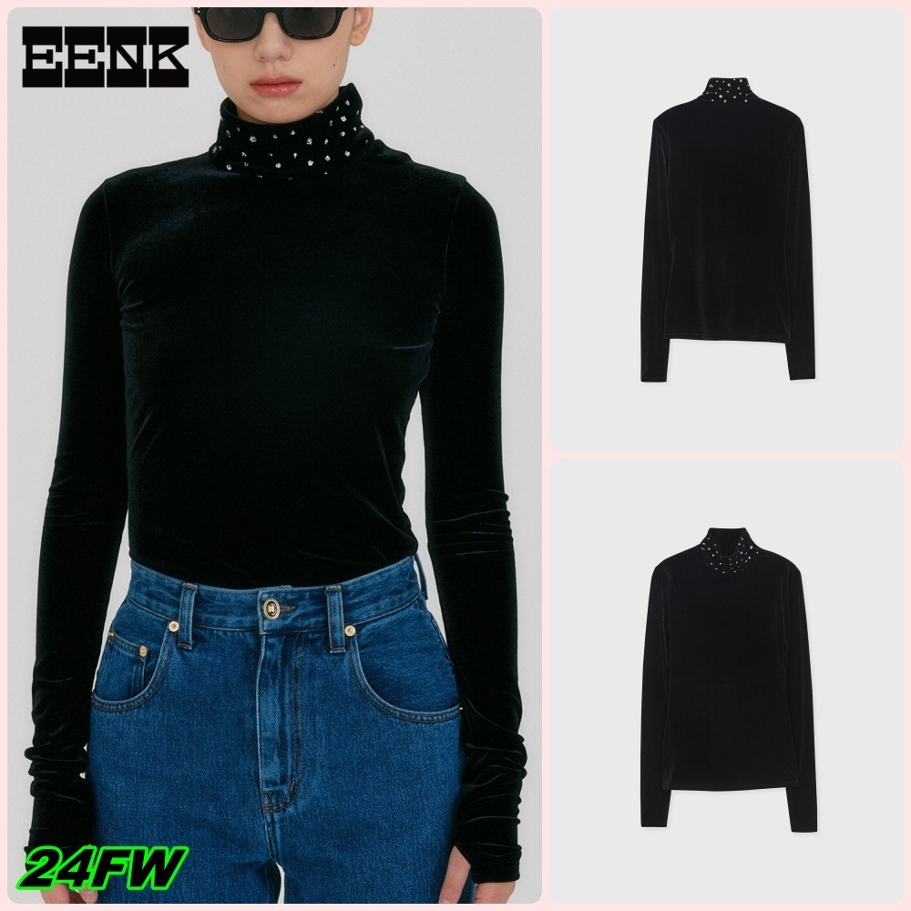 【EENK】送料/関税込 24FW ZYERI Funnel Neck T-shirt - Black