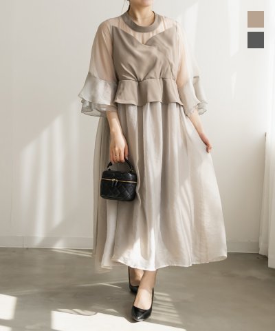 大きいサイズ レディース LL 3L 4L XL XXL XXXL デコルテシアーカシュクールワンピースドレス 10,116円