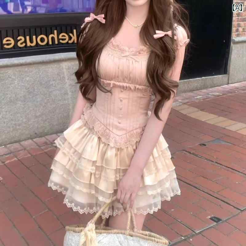 レディース　ドレス　ワンピース 仙人 風の 甘辛 トップス 美しい ティアードスカート ツーピース スーツ 女性用 小 香 風 2025夏の新 スタイル