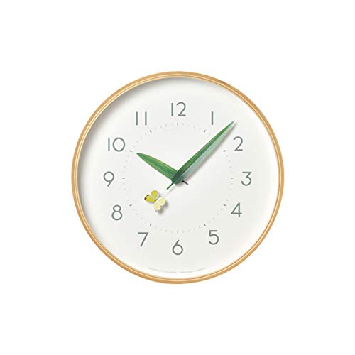 レムノス 掛け時計 とまり木の時計 モンキチョウ アナログ 木枠 天然色木地 SUR18-16 MO