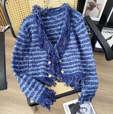 タッセルニットカーディガン セータージャケット デート 高級 ニッチ カーディガン 長袖 ニット かわいい 大人可愛い きれいめ シンプル カジュアル 大人 上品 おしゃれ お洒落 かっこいい