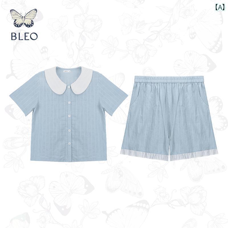 レディース　パジャマ　スウェット　上下 BLEO 秋 コットン ジャカード 長袖 パジャマ セットは 家 着と しても 着用 できます