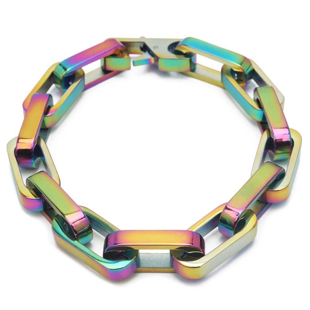 316L チェーンブレスレット レインボー [b562-rainbow]