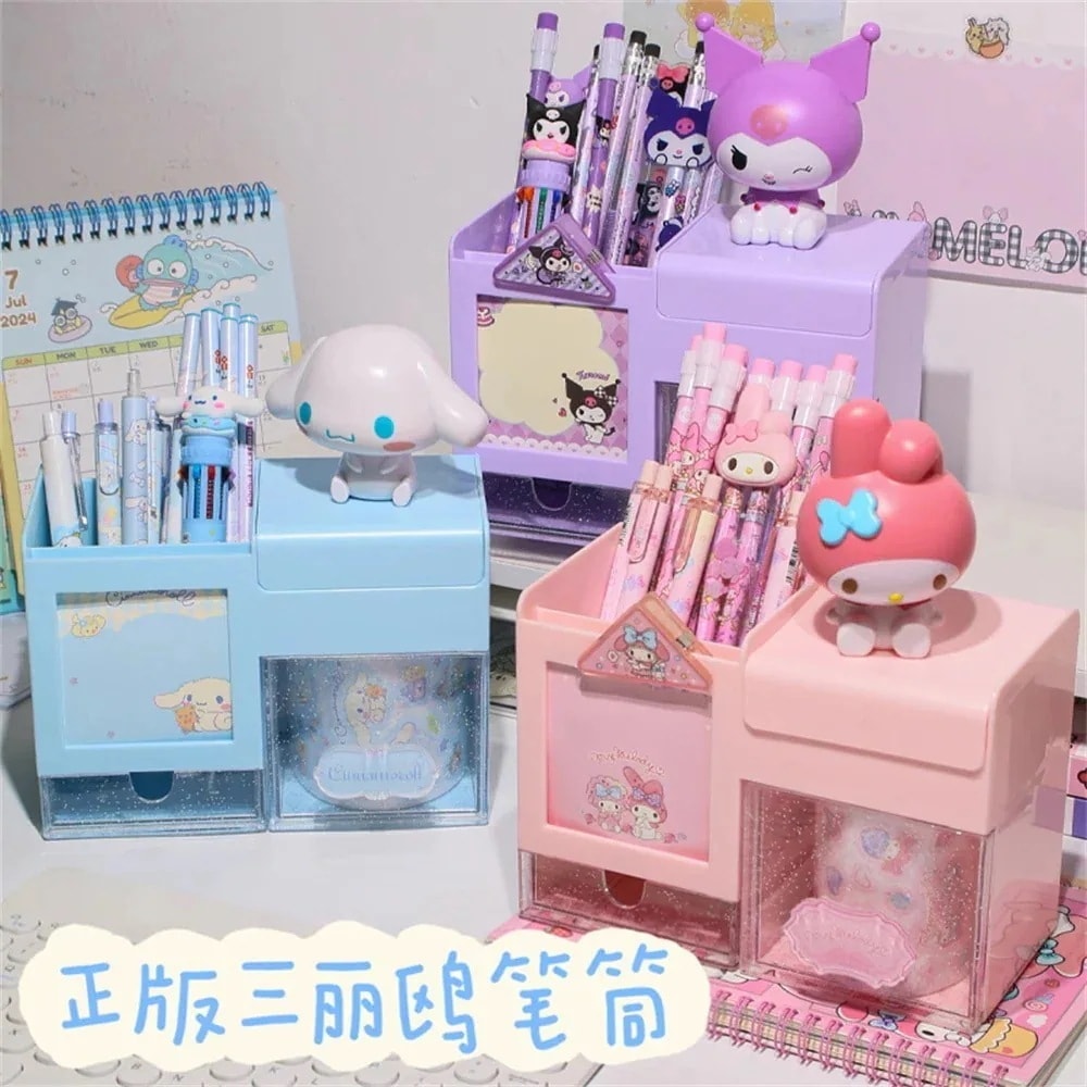 卸売リンク: 1つ買うと10個もらえる サンリオ純正 児童・生徒用ペン立て 学用品 シナモンドッグ クロメ 卓上文具 鉛筆収納箱