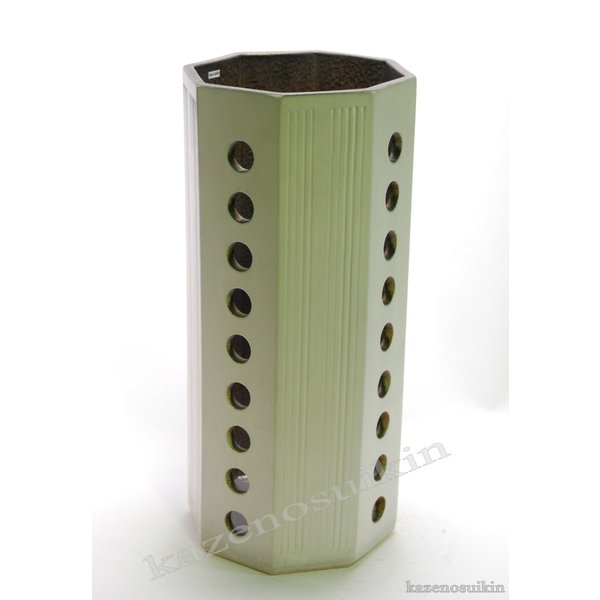 白マット透し彫八角傘立 （信楽焼き陶器傘立梅雨玄関収納M）