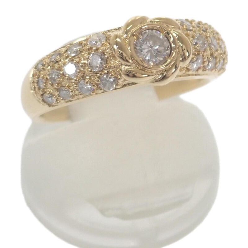 【no brand】デザインジュエリー フラワー リング K18イエローゴールド 11号 ダイヤモンド レディース 97,378円