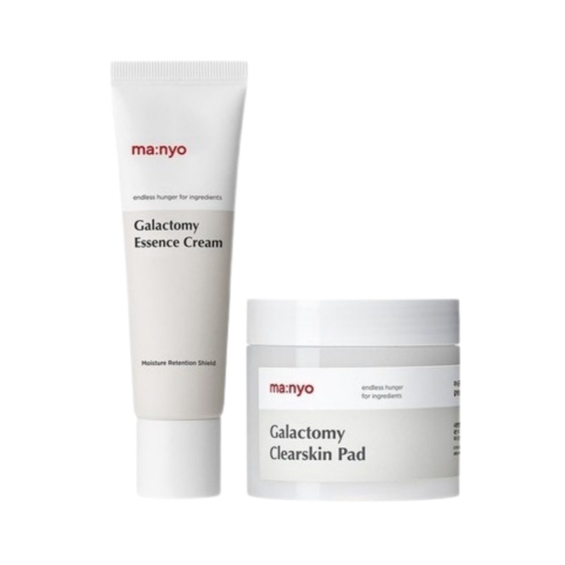 ガラクトミークリアスキンパッド60枚＋エッセンスクリーム50ml（角質ケア＆保湿／敏感肌向け／韓国スキンケアセット）