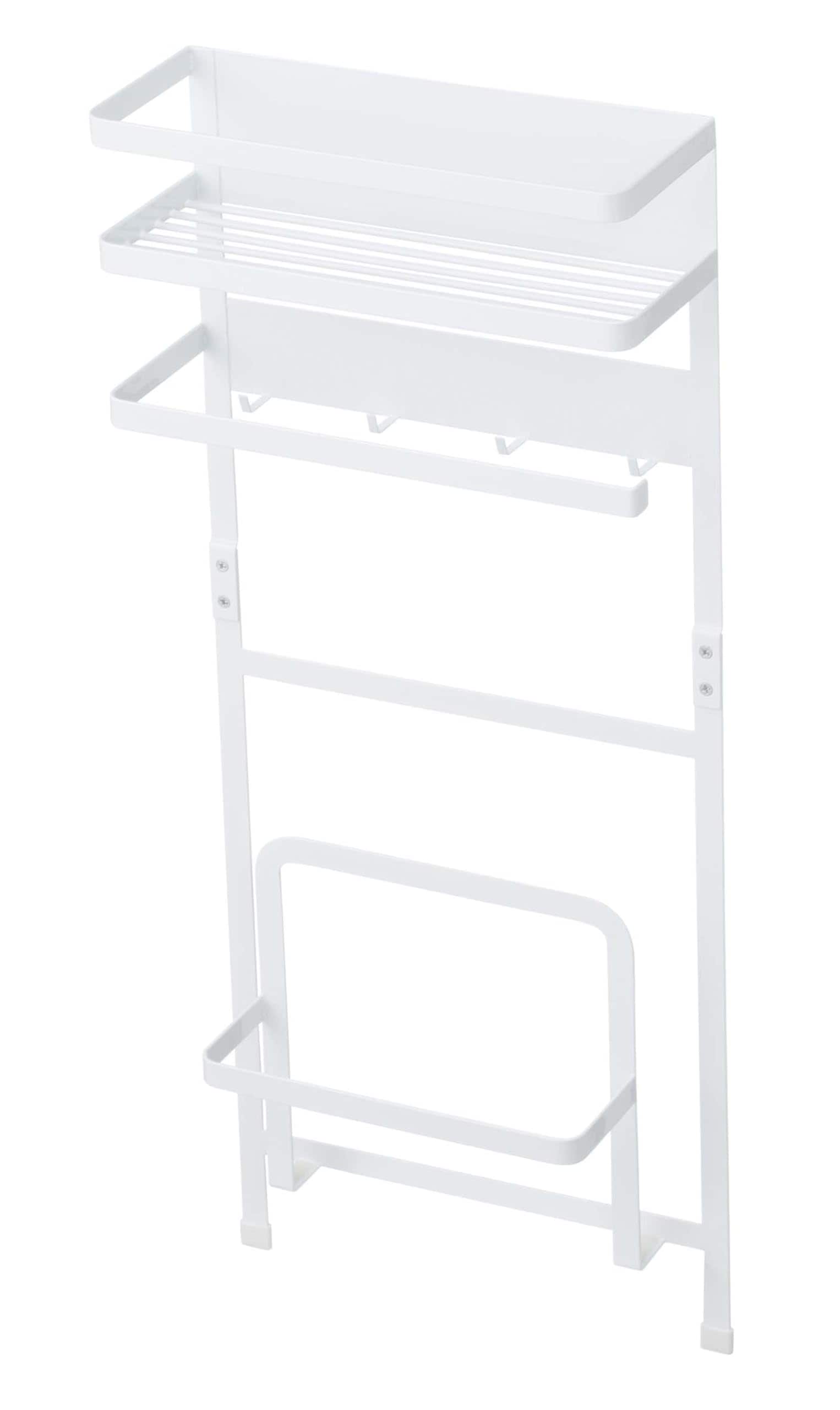 洗濯機横 マグネット 収納ラック ホワイト 約W28×D11×H67cm タワー tower ランドリーラック 洗濯機ラック 省スペース 3307