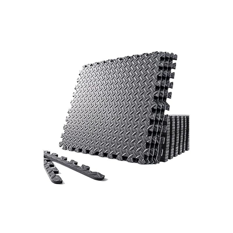 SOLPEX トレーニング ジB09JVXS6G4ョイントマット エクササイズマット 防音 衝撃吸収マット ホームジム 大判 ジムマット 58.5cm58.5cm1.2cm 6/24枚 キズ防止