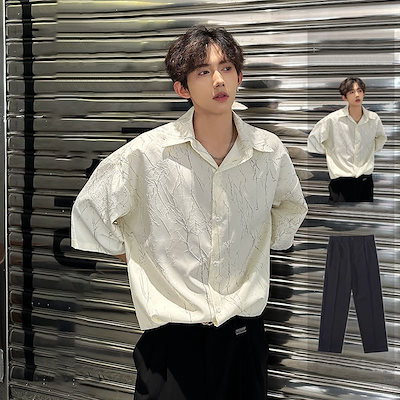 【本日のイベント】おしゃれ メンズ 2点セッ カジュアル トレンド ゆったり 半袖シャツ+ロングズボン セットアップ 最安値に挑戦 4,848円