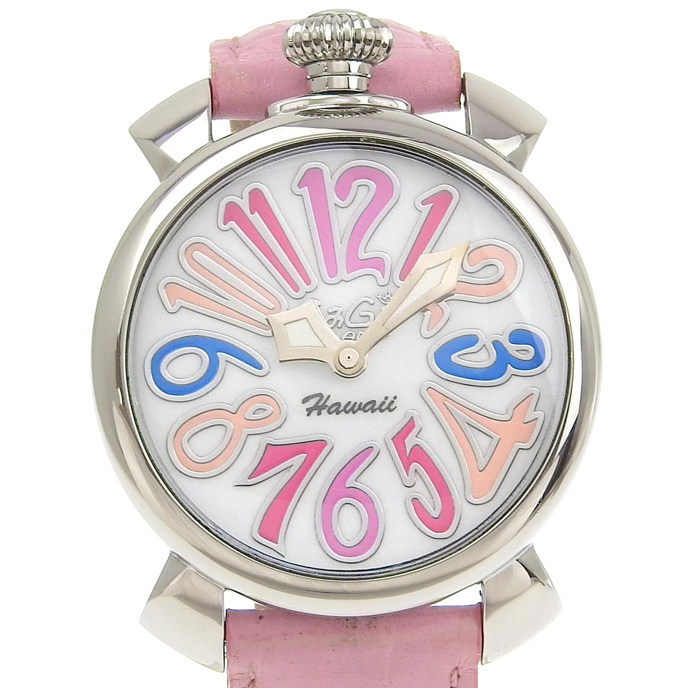 マニュアーレ 5020 腕時計 ステンレススチール クオーツ アナログ表示 メンズ 白文字盤 中古品