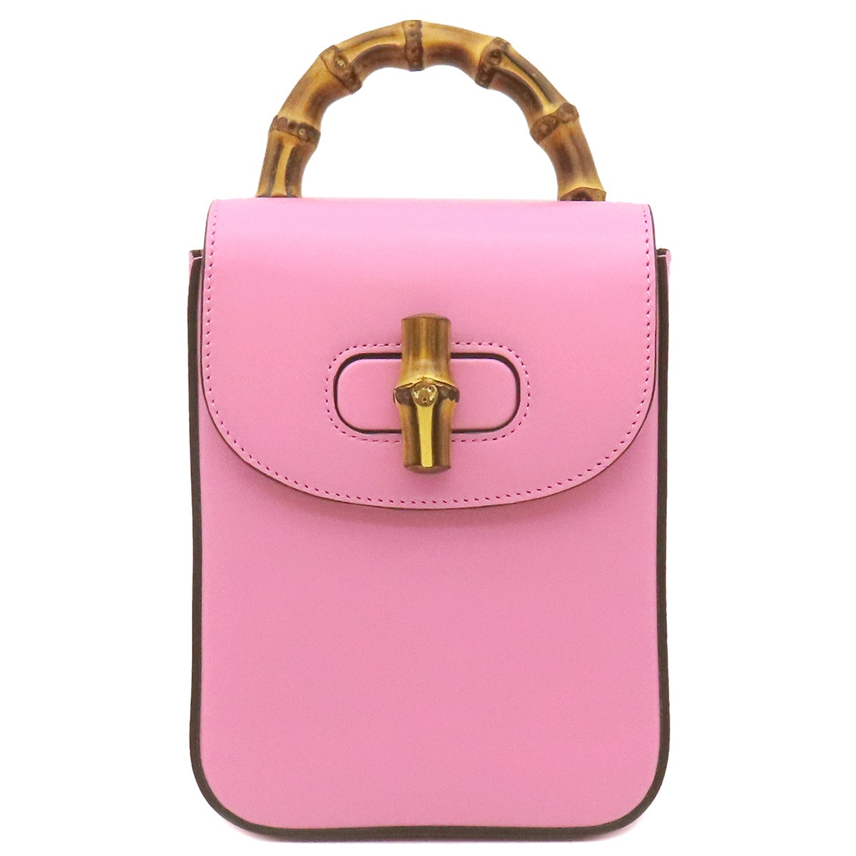 グッチ GUCCI 2WAYバッグ バンブー 3WAY ミニ ハンドバッグ レザー ピンク ゴールド金具 ハンドバッグ ショルダー リュック 702106【中古】