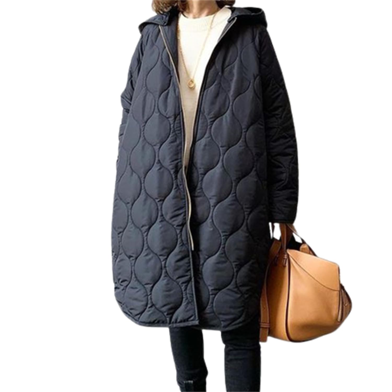 [kisetsumate] コート レディース アウター 冬 大きいサイズ フード付き 中綿コート キルティング ジャケット 冬服 軽量 防寒 上着 ロング丈 軽アウター ゆったり フード取り外し可能