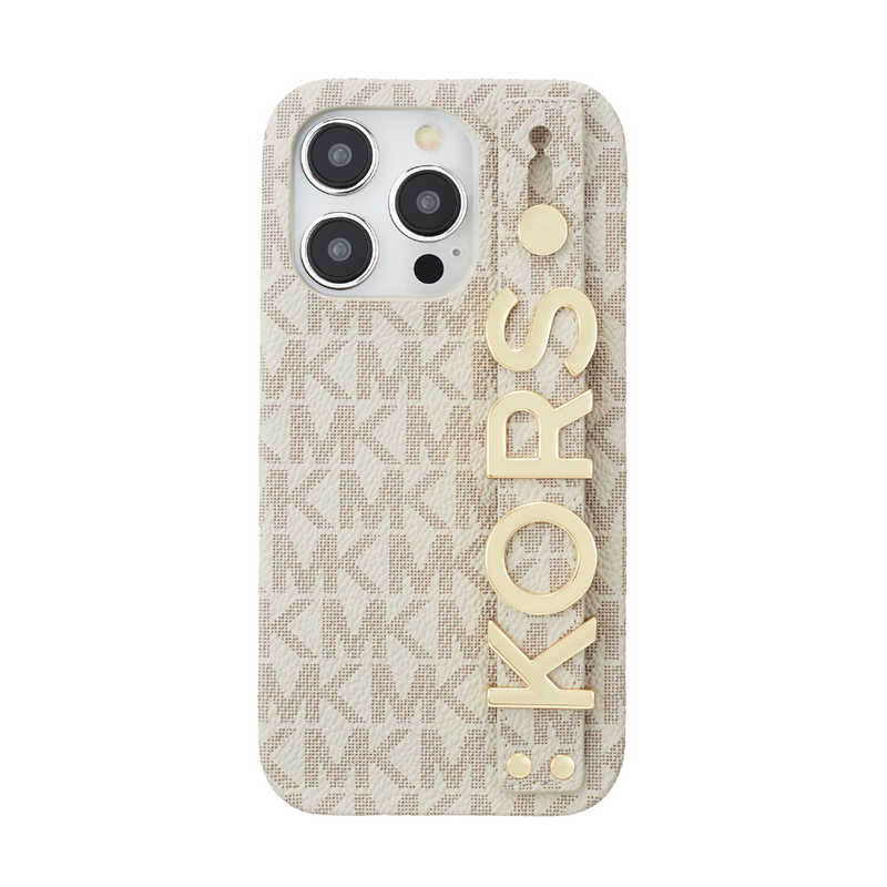 マイケルコース　Slim Wrap Case Stand ＆ Ring iPhone 15 Pro MICHAEL KORS Vanilla　MKSRVNLWPIP2361P