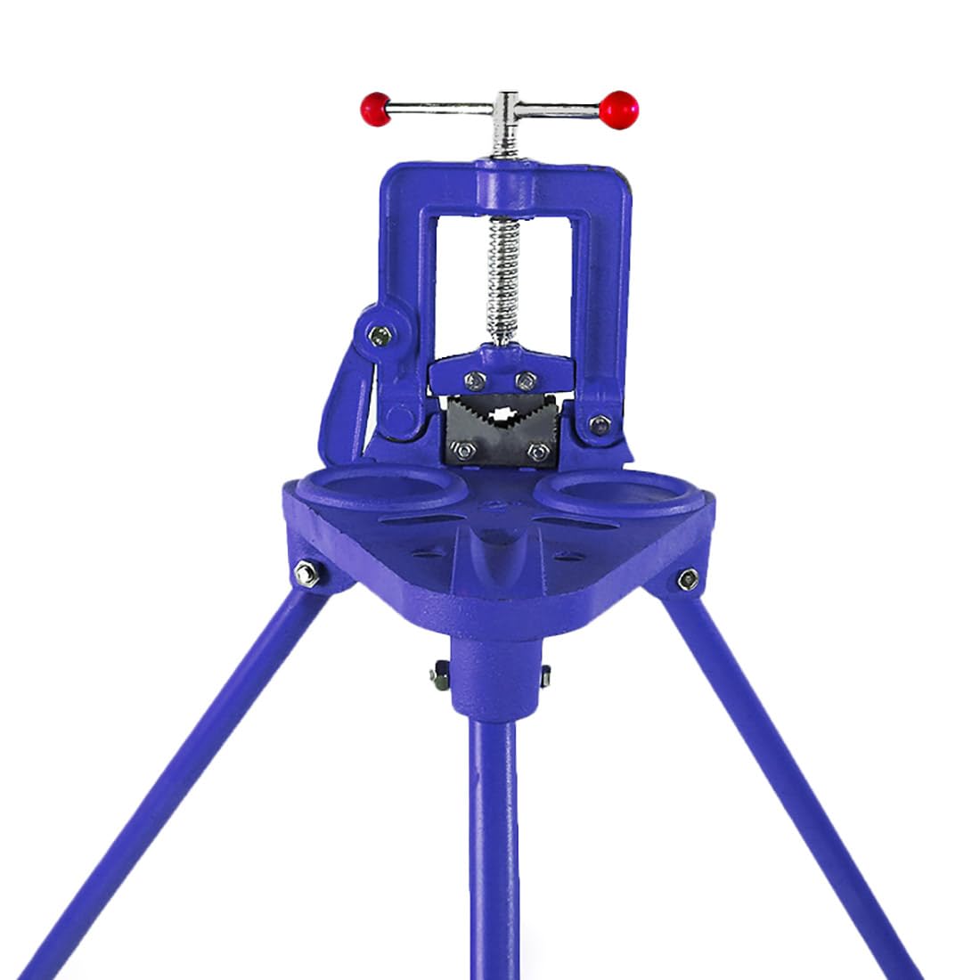 三脚スタンド付き強力パイプテーブルバイスパイプの切断用鍛造ヨークバイス鋳鉄パイプバイス0.6～4インチ（15～100mm）のパイプに適合