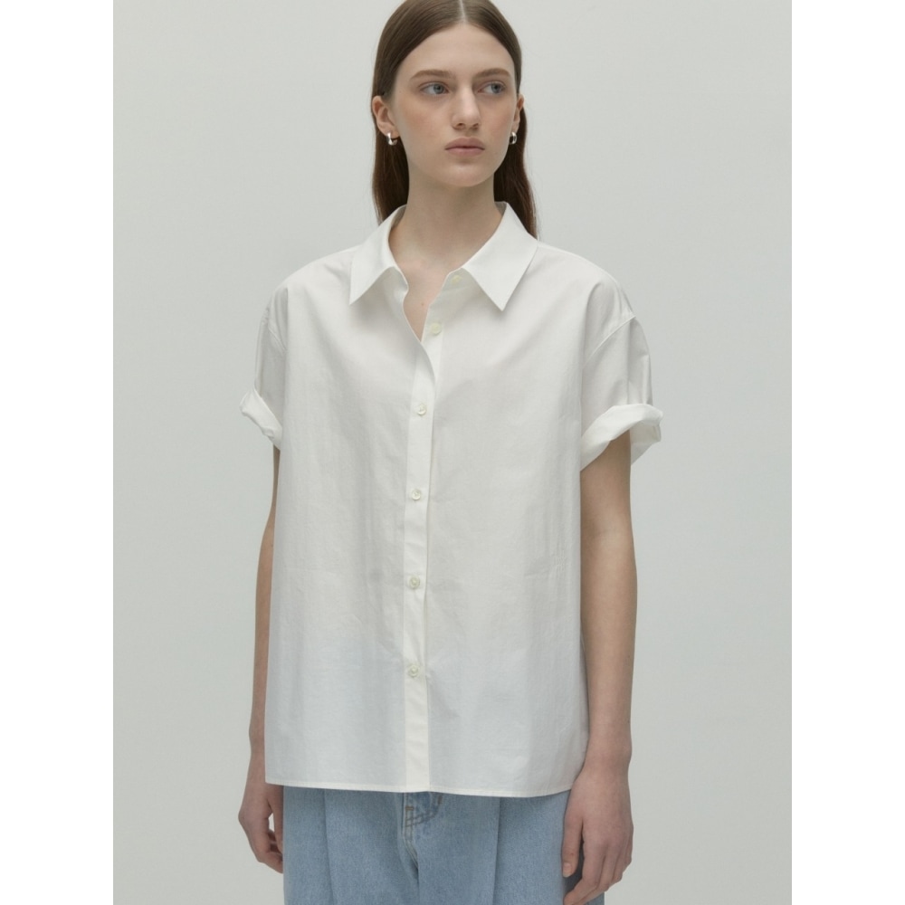 DEPUND ハーフスリーブオーバーフィットシャツホワイト 19,310円