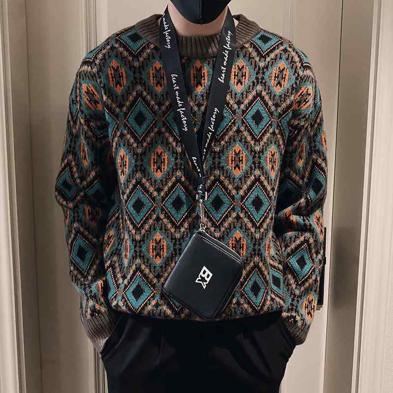 メンズ 服 シンプル ファッション オシャレ 大人 かっこいい 大きいサイズ ストリート 紳士服 秋冬 厚手 セーター プルオーバー 長袖 シャツ