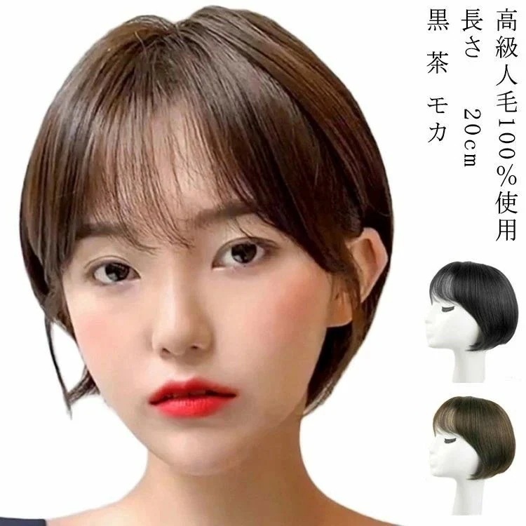 医療用ウィッグ 女性用 レディース パーマ カール 自然 人毛100％ フルウィッグ cm 茶モカ 黒