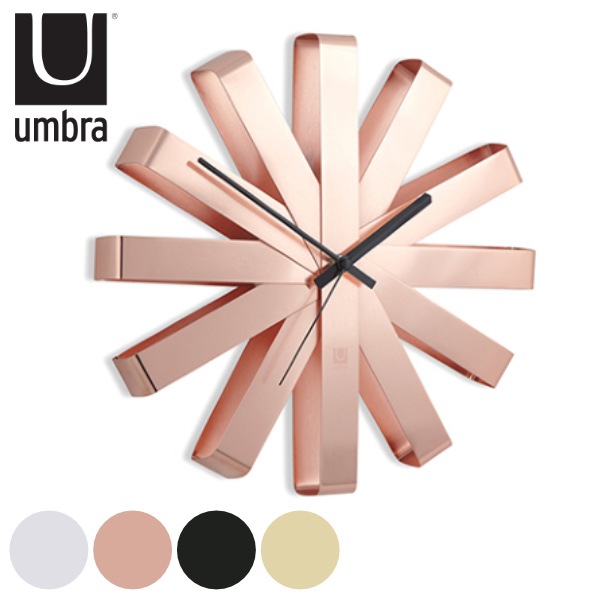 掛け時計 リボン umbra 北欧 壁掛け （ 送料無料 時計 壁掛け時計 掛時計 アンブラ ウォー