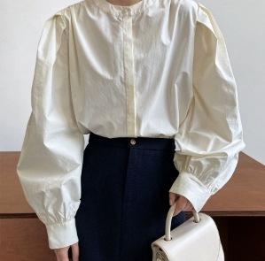ヘンリーネック シャツ ブラウス ゆったり ミモレ丈 長袖 クルーネック ストレート 裾ワイド ウエストゴム シースルー 薄手 かわいい 大人可愛い シンプル カジュアル 大人 おしゃれ 大人女子