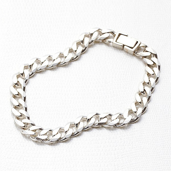 メンズブレスレット チェーンブレスレット シルバー925 喜平チェーン 23cm　太め