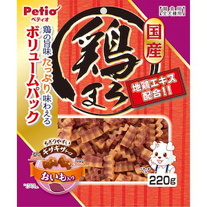 鶏まろ ギザギザチップ おいも入り 220g ササミ 国産 犬用おやつ 6ヶ月 イヌ W14049