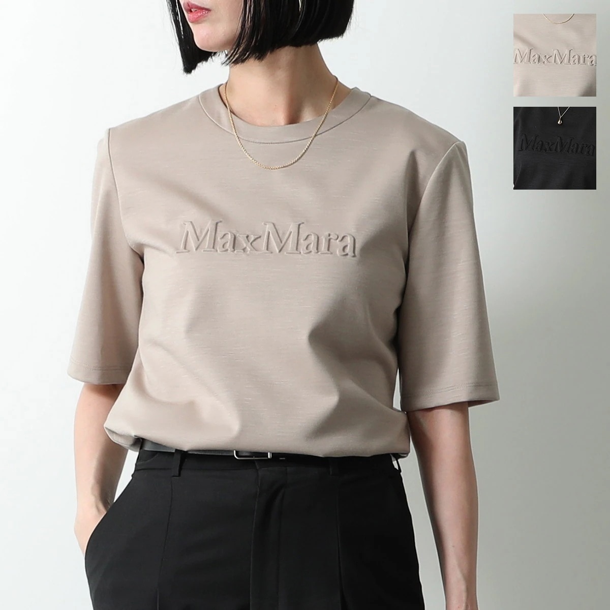 MAX MARA マックスマーラ Tシャツ PETER ペーター レディース 半袖 カットソー ロゴT テクニカル ウール ジャージー クルーネック ストレッチ カラー3色