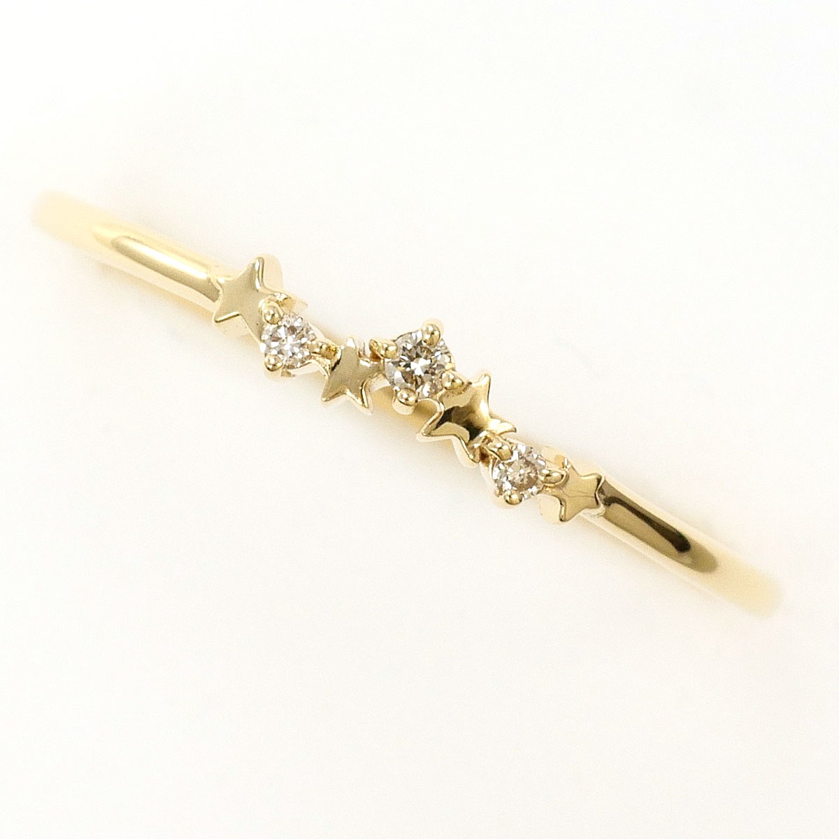 エステール K10 10金 YG イエローゴールド リング・指輪 12号 ダイヤモンド（ct刻印なし） 総重量約0.8g 中古 13,706円