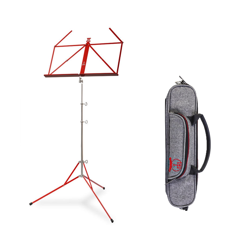 RKB シリーズ 金属製 コンパクト譜面台 RKB102-RT-rot レッド 純正譜面台バッグ付き