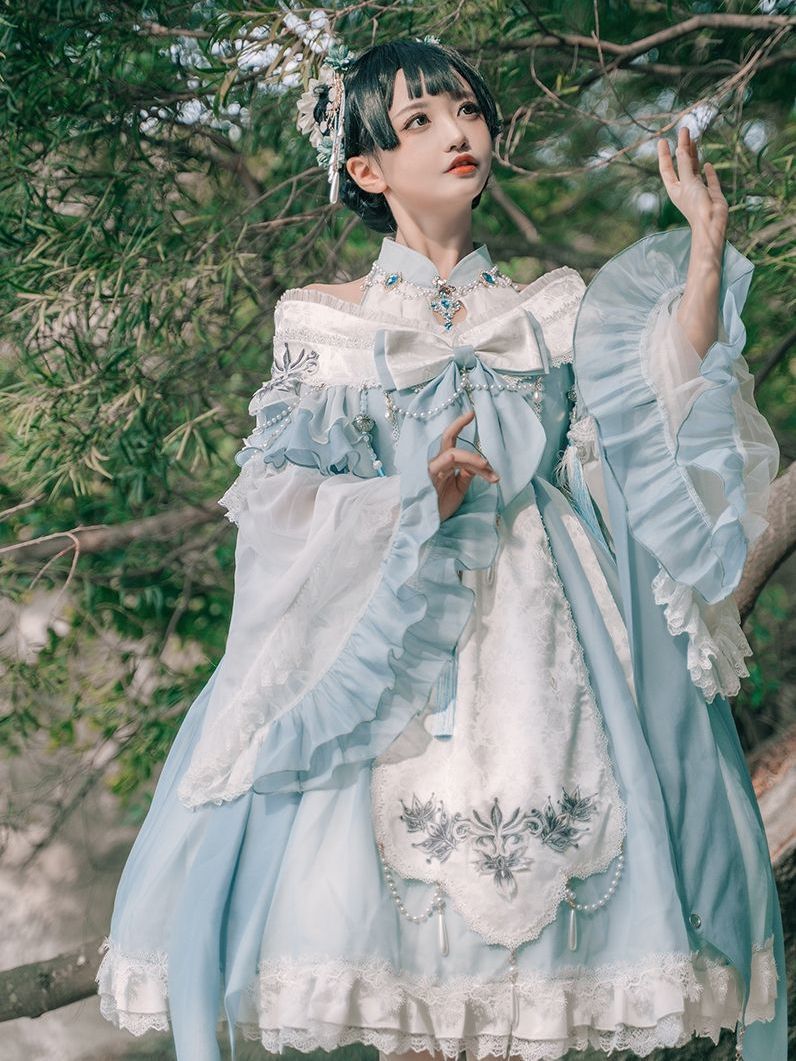 【ブランド人気382.3万元】【スポット】豹は猫オリジナル古風lolita鹿と線香花fs大セットのストラップワンピースを作った