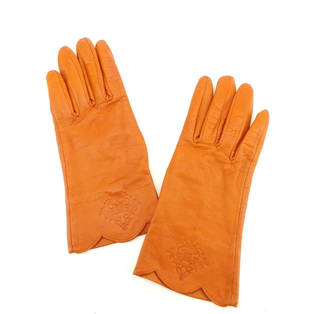 手袋 4Gロゴ オレンジ レディース 中古