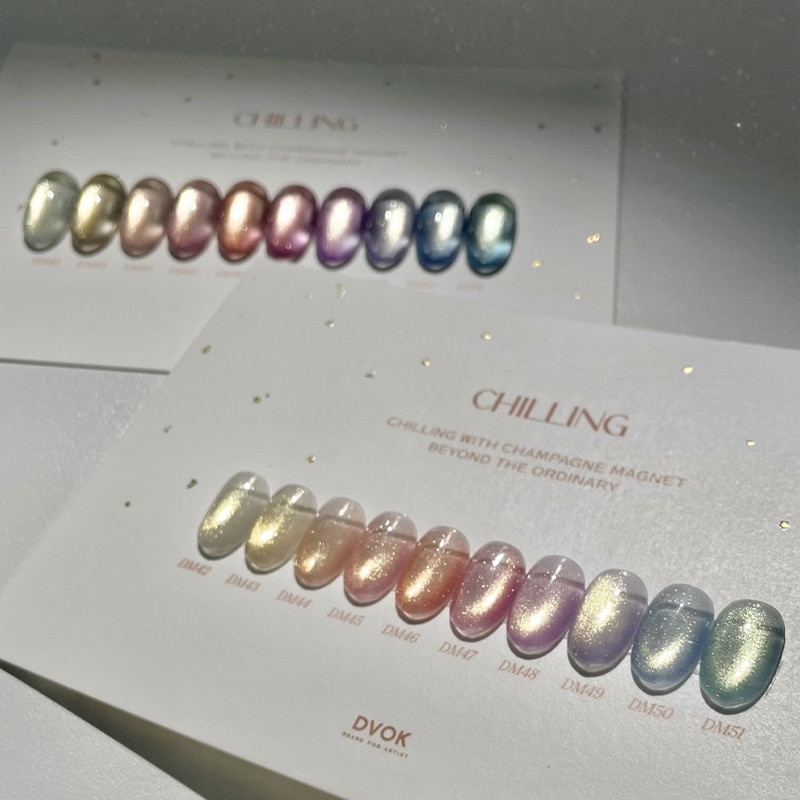 [DVOK] 【CHILLING】 10色 セット / スパークリングゴールド / シャンパンゴールドマグネットネイルコレクション