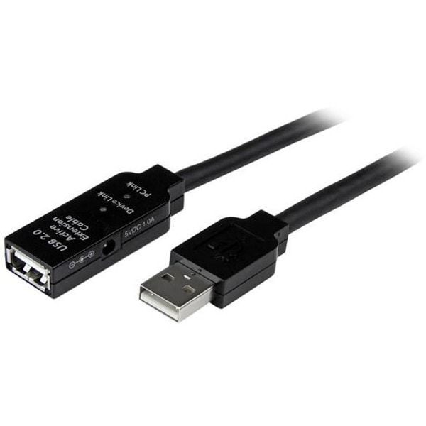 USB2AAEXT5M ブラック [USB 2.0 アクティブ延長ケーブル 5m Type-A(オス/メス)]