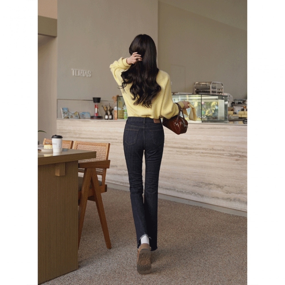 Click & Funny [起毛] デイリーレジェンドブーツカットデニムパンツ [SMLXL]