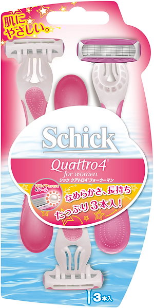 シック Schick ボディ用 クアトロ4 ディスポ フォーウーマン 3本入 セーフティワイヤー付 使い捨てタイプ 女性用 カミソリ