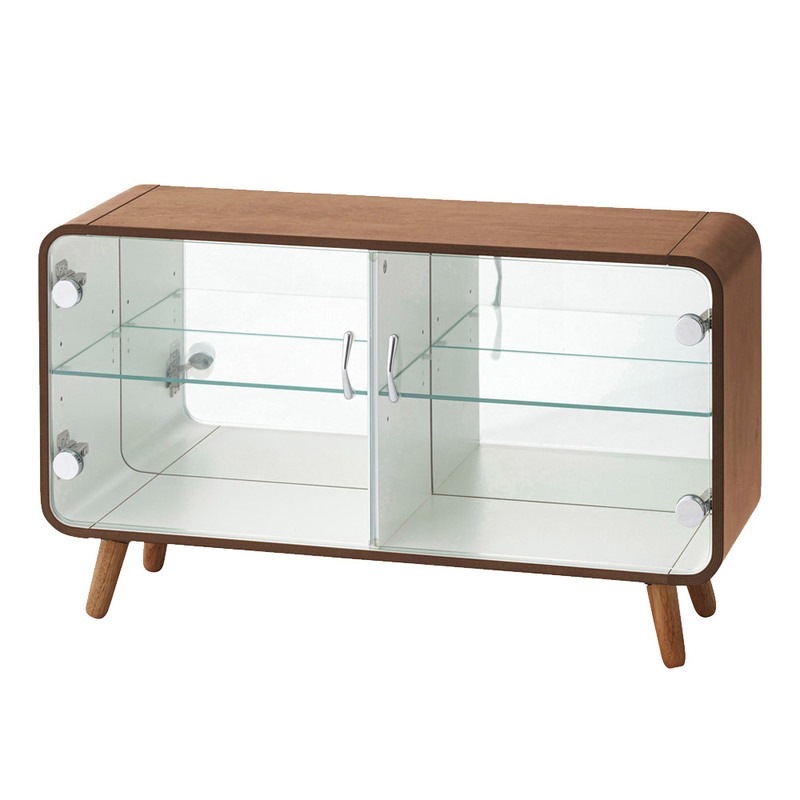 コレクションシェルフ ロータイプ PT-613BR 【 魅せる収納 キャビネット リビング家具 ガラスケース 収納家具 インテリア雑貨 おしゃれ 見せる収納 コレクションボード ディスプレイケース 棚