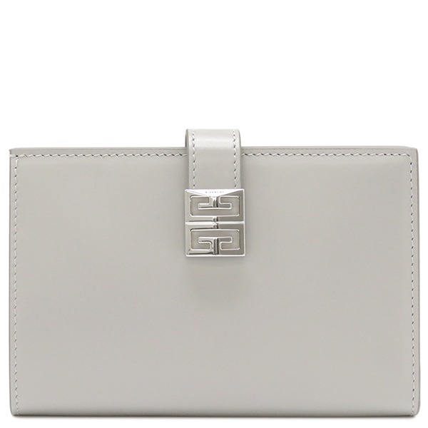 ジバンシイ GIVENCHY 二つ折り財布 4G ミディアム ウオレット カーフ CLOUD GLEY シルバー金具 コンパクト BB60GZB 【箱】【中古】