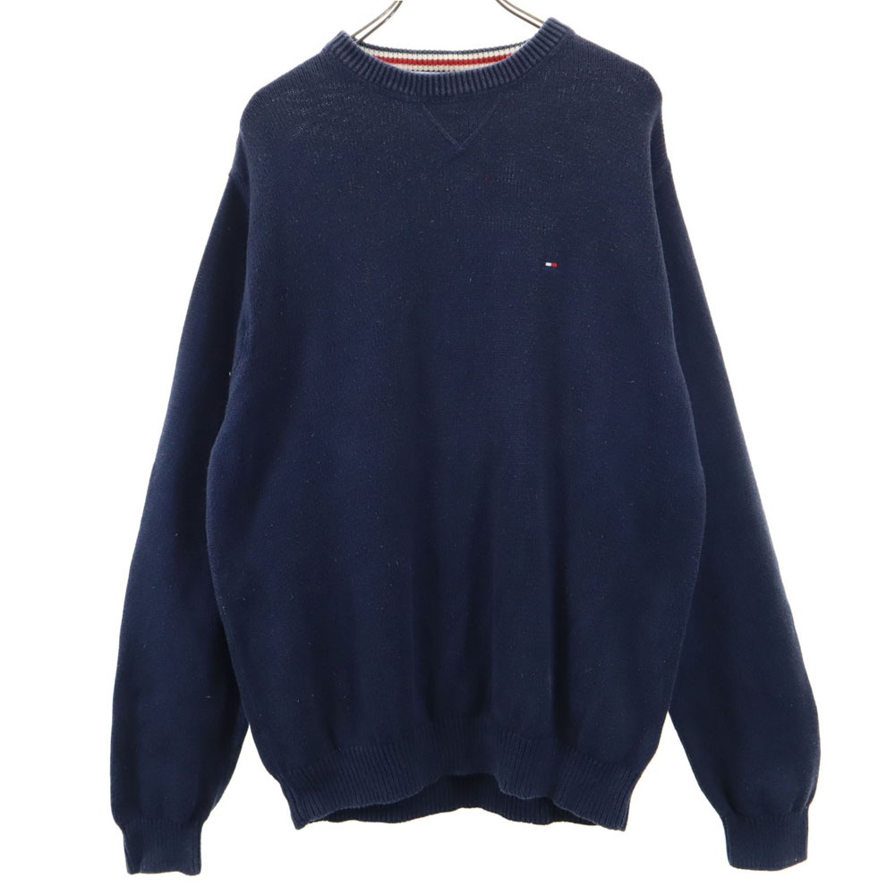 90s オールド フラッグタグ 長袖 コットンニット セーター L ネイビー系 メンズ 5,168円