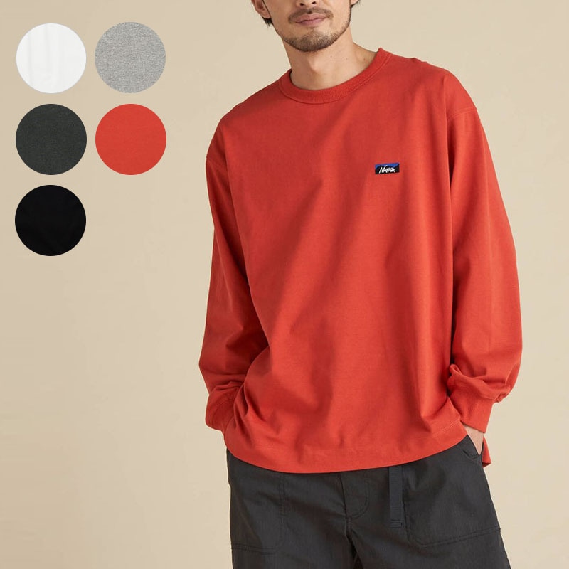 ナンガ NANGA ECO HYBRID BOX LOGO EMBROIDERY L/S TEE エコハイブリッド ボックスロゴ エンブロイダリー ロングスリーブティー 長袖Tシャツ メンズ [AA