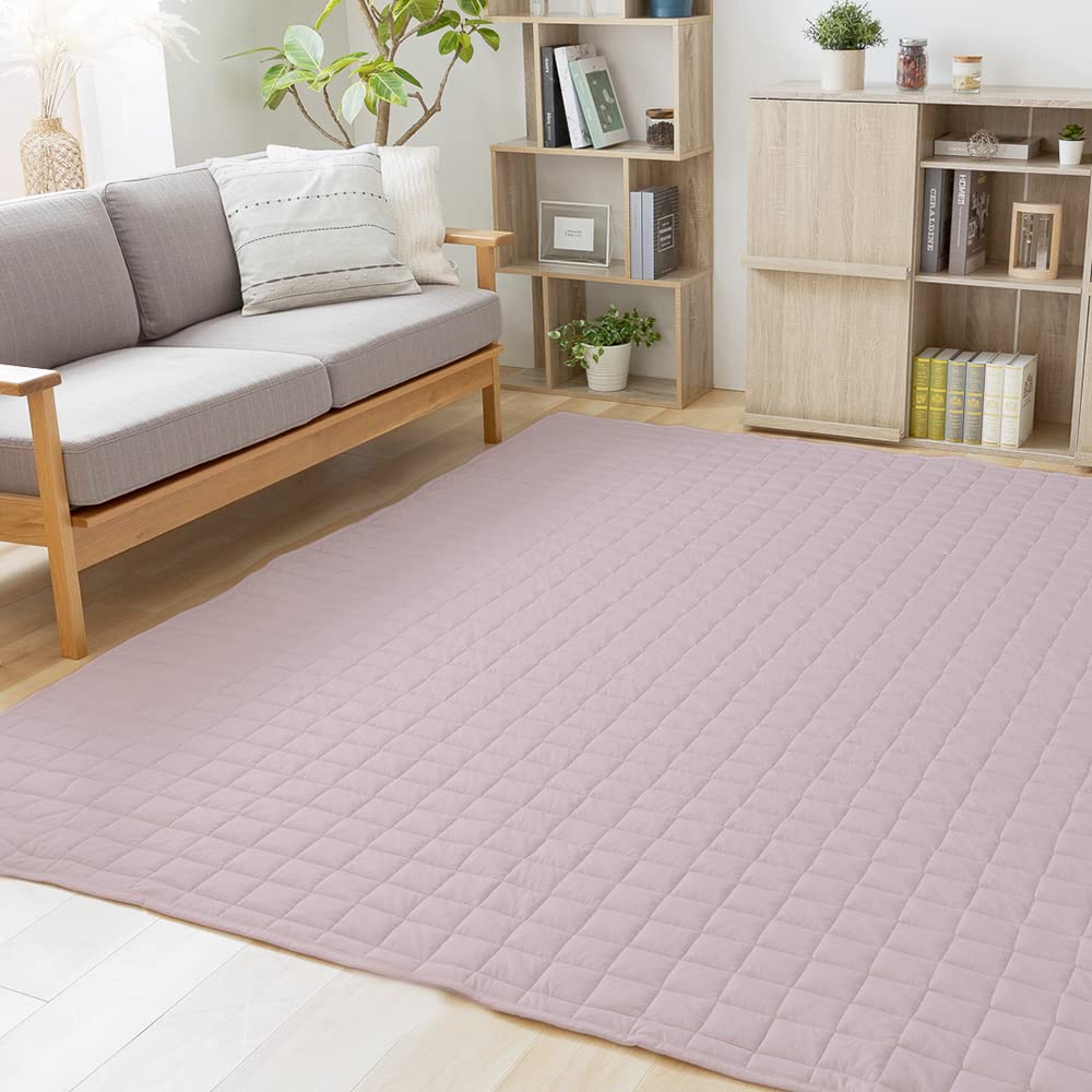 アイリスプラザ オーガニックコットン100% 家族みんなに優しいラグ 200×250cm スモーキーピンク 抗菌防臭防ダニ加工でいつでも清潔 ご家庭で丸洗い可能 綿100%でお子様にも優しい肌触り