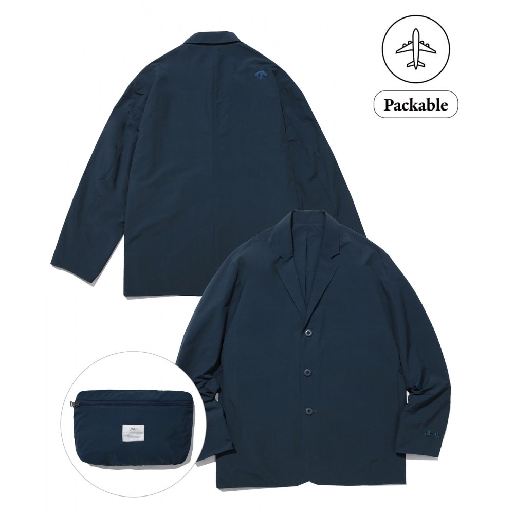 YALE【エール×デサント】NYLON PACKABLE COMFORT BLAZER JACKET BLUE