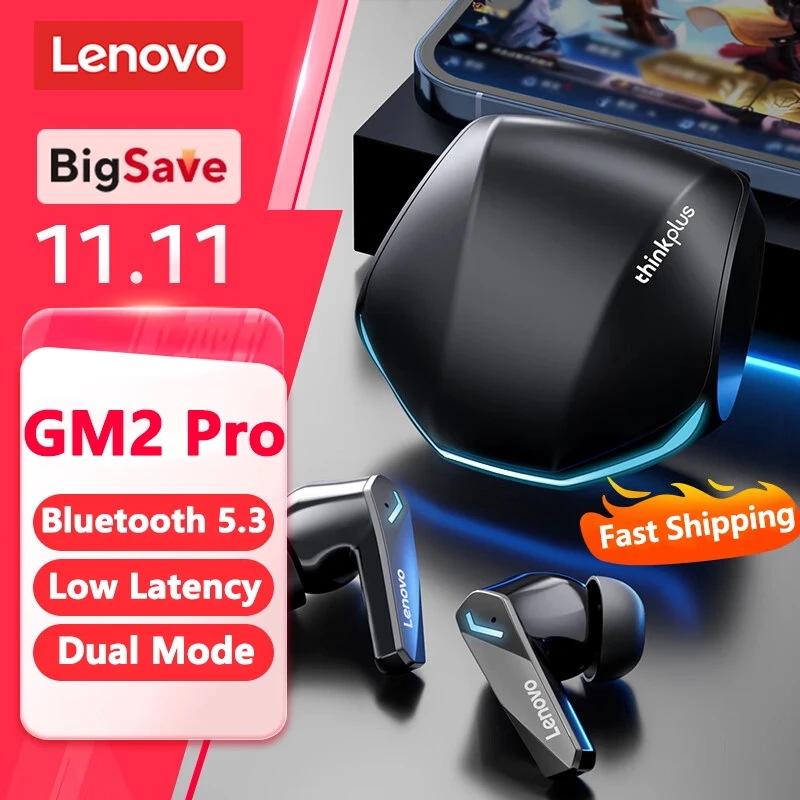 Bluetooth Lenovo-GM2 Proワイヤレスヘッドセット インイヤー ゲーム 低遅延 デュアルモード 音楽 スポーツ ゲーム 選択 5.3
