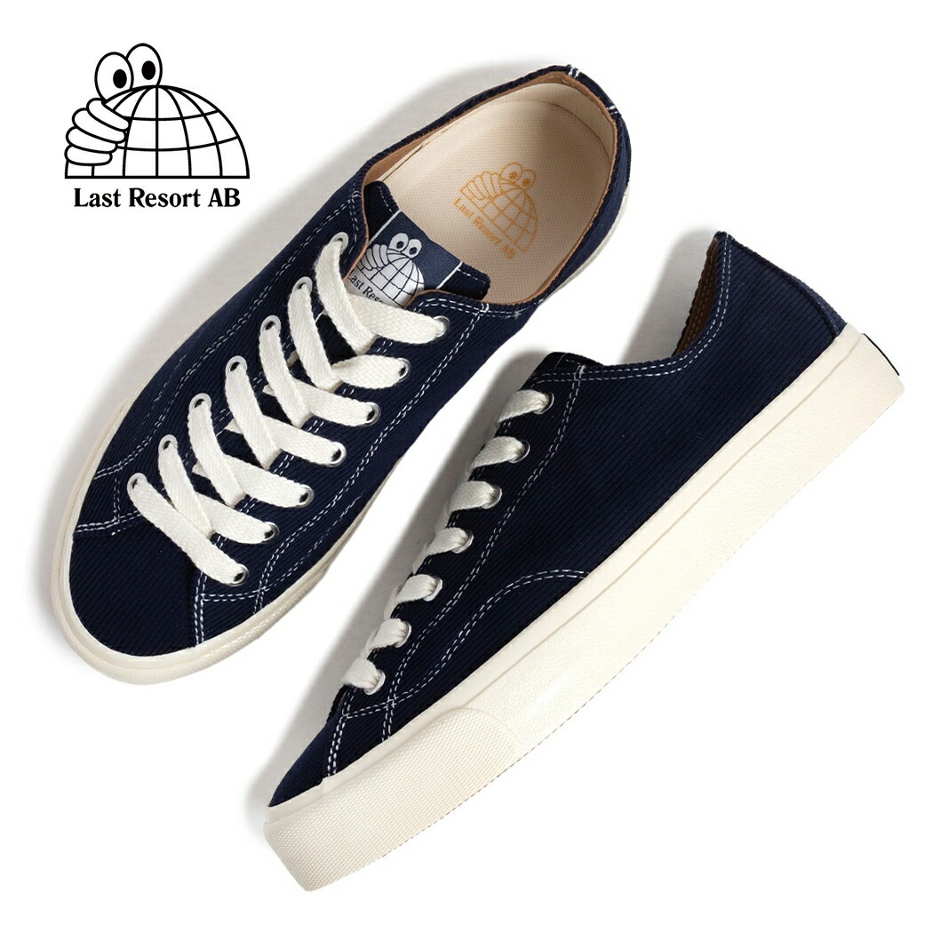 LAST RESORT AB ラストリゾート VM003 ロー コーデュロイ スニーカー LO CORD DARK NAVY/WHITE ( ネイビー 青 スケートシューズ メンズ SKATE スケー