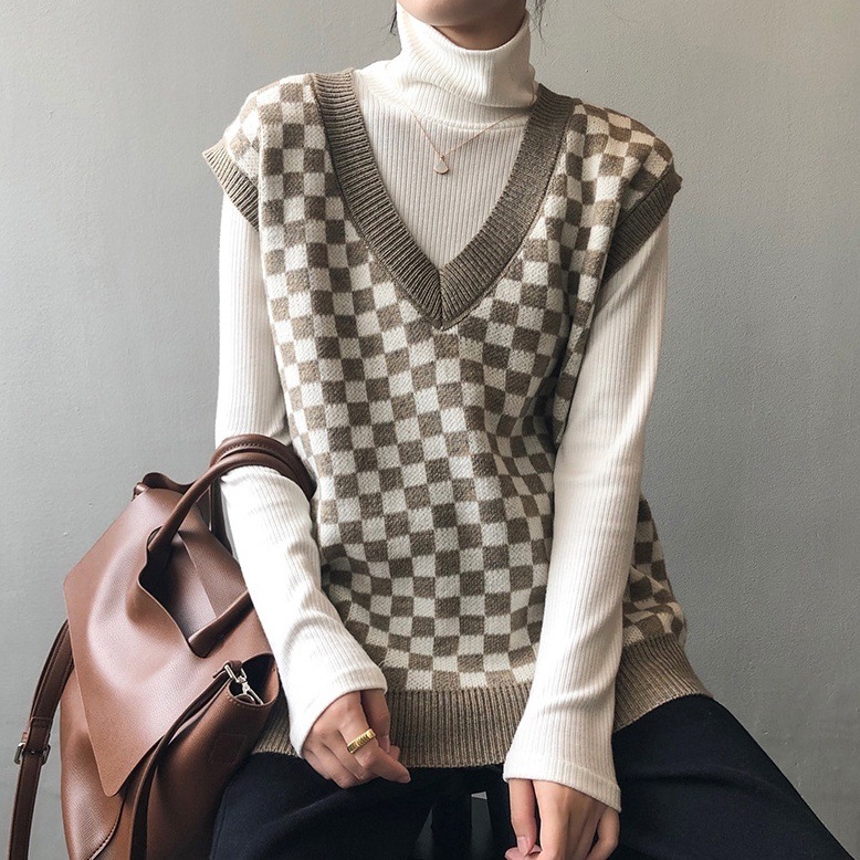 Vネックベスト トップス ベスト 袖なし Vネック かわいい 大人可愛い シンプル カジュアル