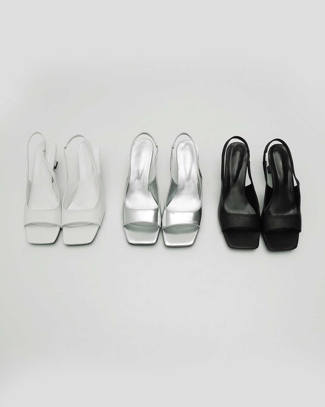 オープントゥスリングバック韓国ファッション レディース