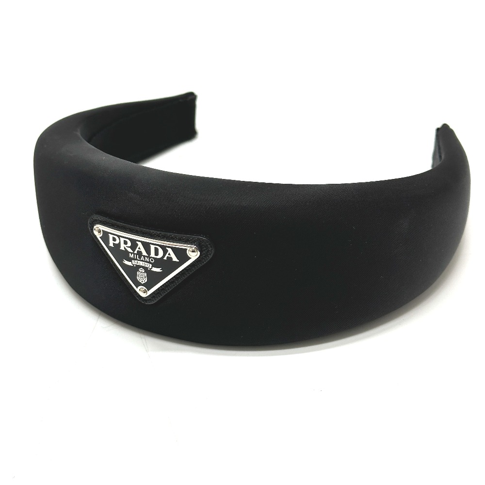 カチューシャ ヘアアクセサリー トライアングルロゴ ヘアバンド ヘッドバンド ナイロン ブラック